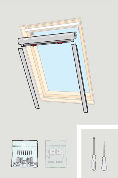 Velux mørklægningsgardin reservedele Velux mørklægningsgardin reservedele